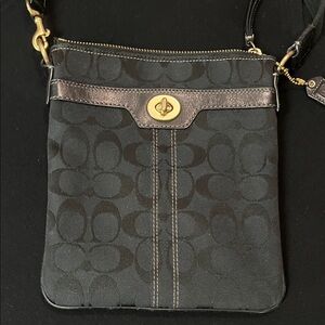 Coach Signature Black and Gold Crossbody Bag